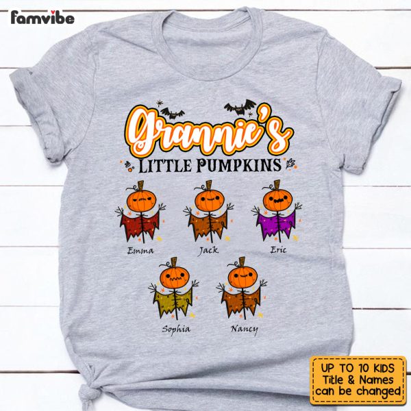 Personalized Fall Halloween Grandma Little Pumpkin T Shirt AG222 23O53 For Sale - Image 4
