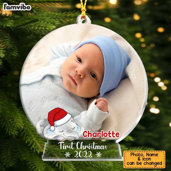 Personalized Elephant Baby Christmas Bauble Ornament OB35 58O34 Hot on Sale - Image 2