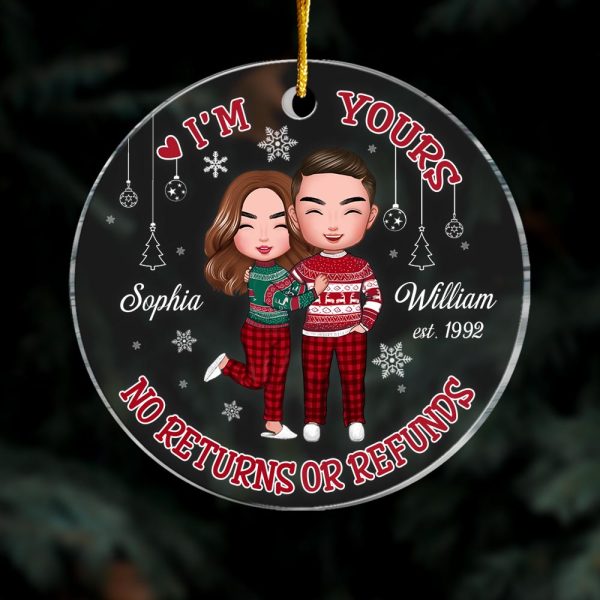 Personalized Couple I m Yours  No Returns Or Refunds Circle Ornament NB221 32O28 Sale