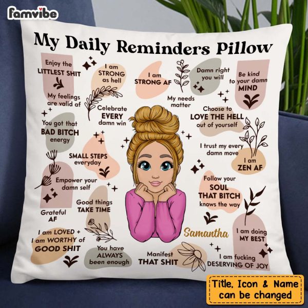 Personalized Daughter Mental Health Awareness Daily Reminder Affirmations Pillow NB262 58O47 Supply - Image 5
