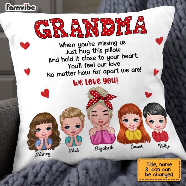 Personalized To Grandma Polka Dot Pillow OB132 23O67 For Sale - Image 4