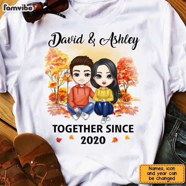 Personalized Fall Couple Together Since T Shirt AG241 30O31 Hot on Sale - Image 2