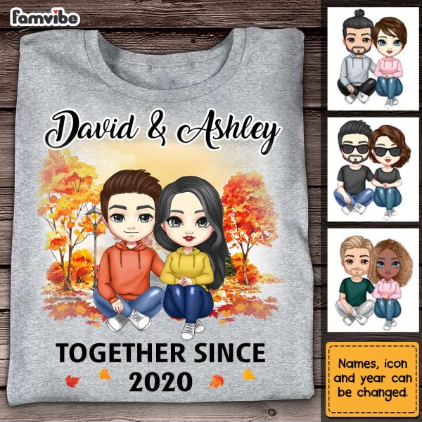 Personalized Fall Couple Together Since T Shirt AG241 30O31 Hot on Sale - Image 5