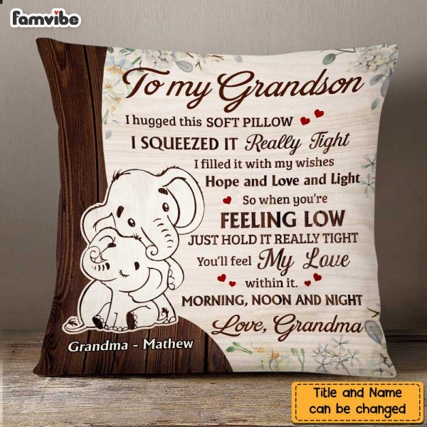 Personalized Grandson Elephant Hug This Pillow NB72 23O47 Online Hot Sale - Image 3