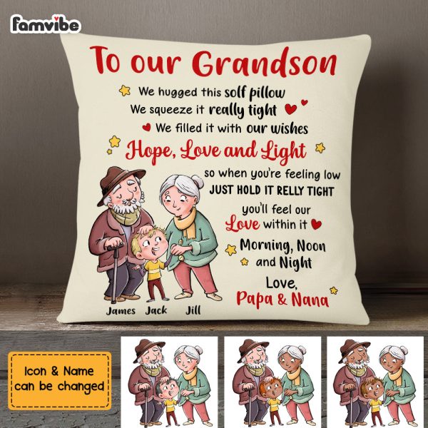 Personalized To Our Grandson Pillow OB245 36O69 Discount - Image 3