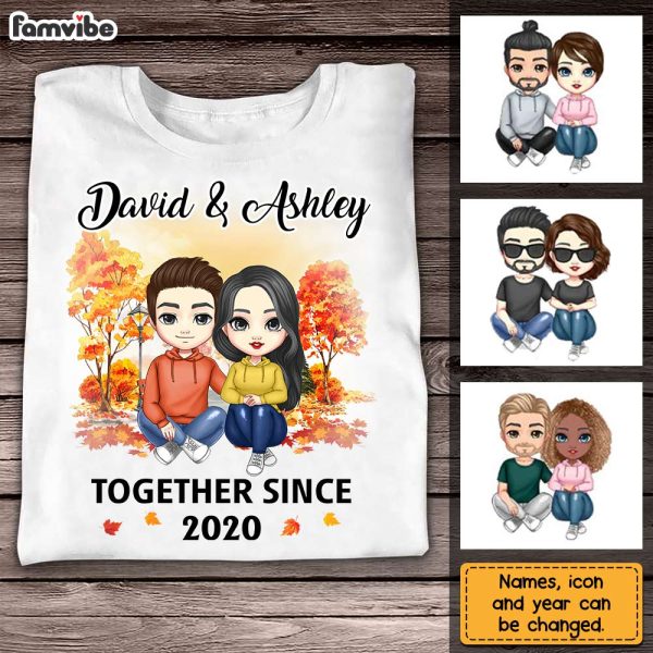Personalized Fall Couple Together Since T Shirt AG241 30O31 Hot on Sale - Image 3