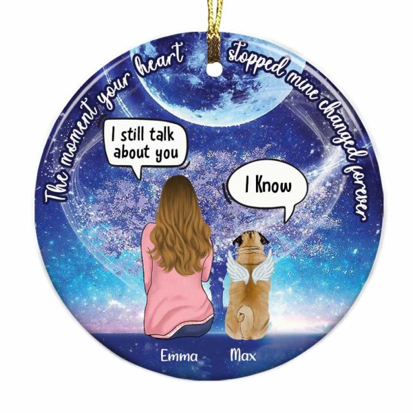 Personalized Dog Memo Rainbow Bridge Circle Ornament AG192 30O34 Fashion