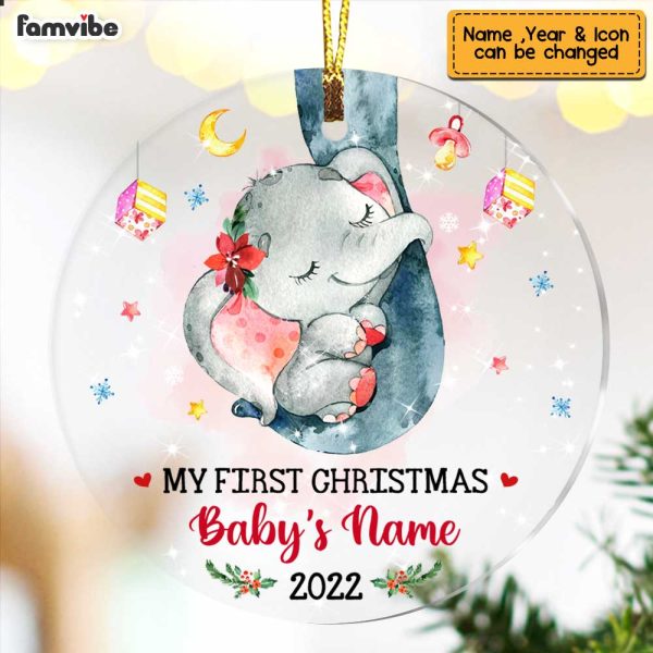 Personalized Baby First Christmas 2022 Circle Ornament SB221 32O47 Sale - Image 2