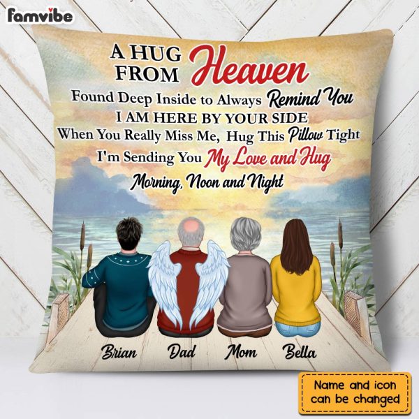Personalized A Hug Sent From Heaven Memorial Pillow DB31 58O28 on Sale - Image 4
