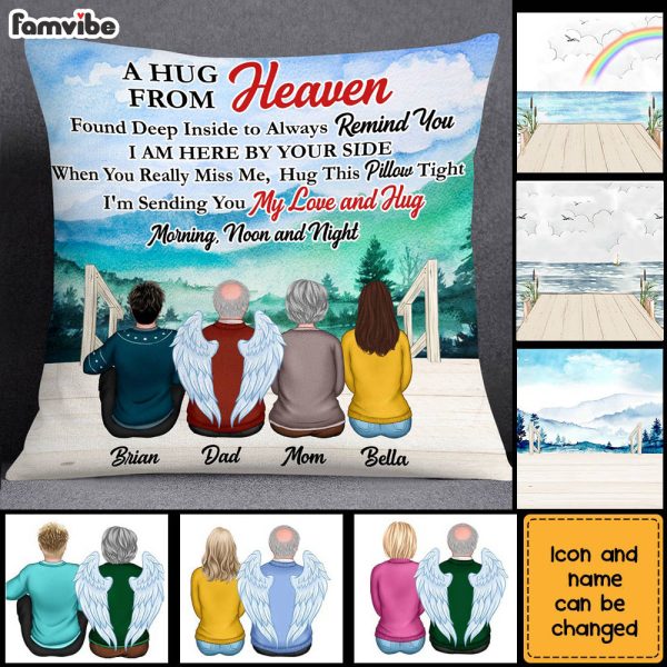 Personalized A Hug Sent From Heaven Memorial Pillow DB31 58O28 on Sale - Image 3