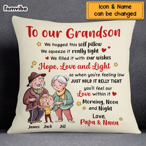 Personalized To Our Grandson Pillow OB245 36O69 Discount - Image 4