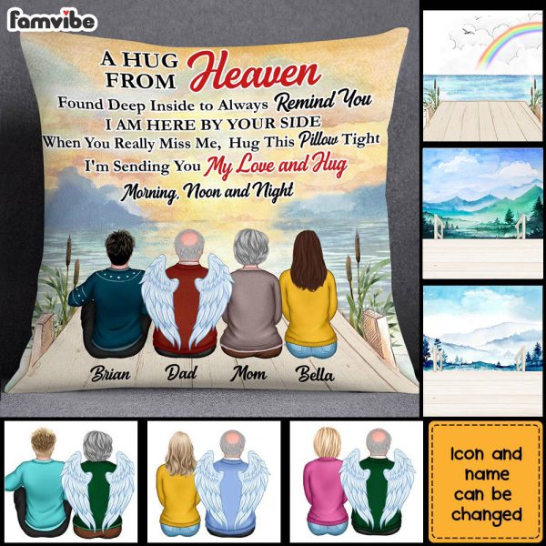 Personalized A Hug Sent From Heaven Memorial Pillow DB31 58O28 on Sale - Image 5