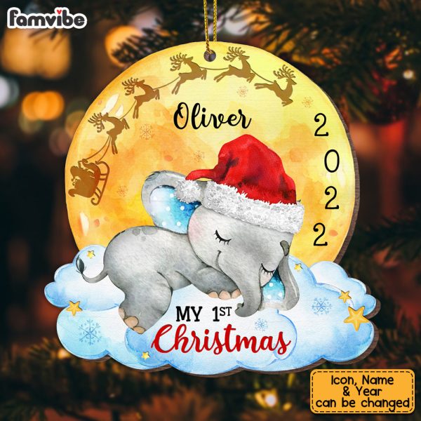 Personalized Elephant Baby s First Christmas Ornament OB41 32O53 Fashion - Image 2