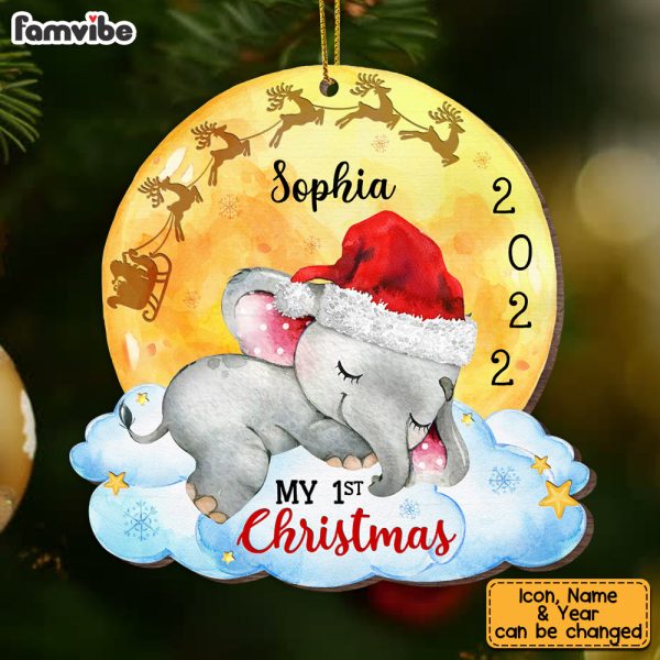 Personalized Elephant Baby s First Christmas Ornament OB41 32O53 Fashion - Image 3