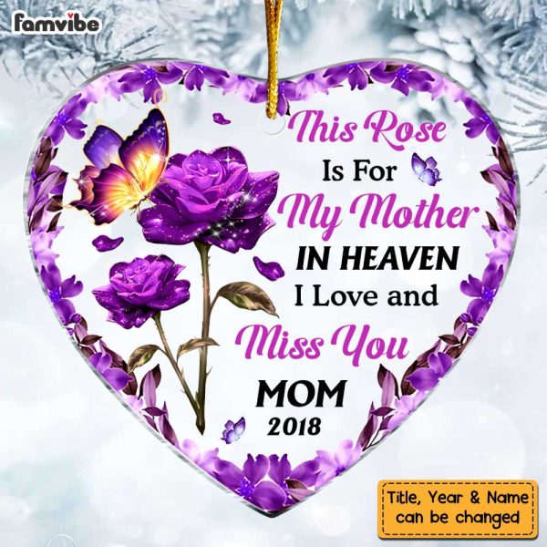 Personalized Memo Buttterfly Rose Heart Ornament NB212 30O47 Online now - Image 4