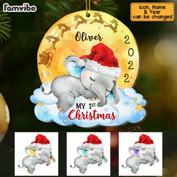 Personalized Elephant Baby s First Christmas Ornament OB41 32O53 Fashion - Image 4
