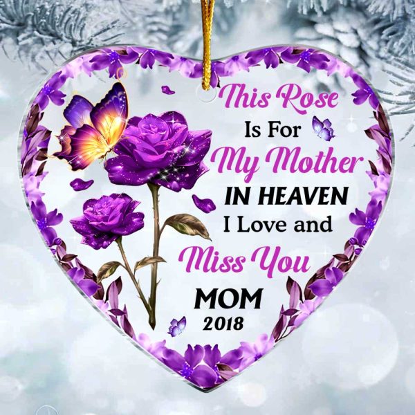 Personalized Memo Buttterfly Rose Heart Ornament NB212 30O47 Online now