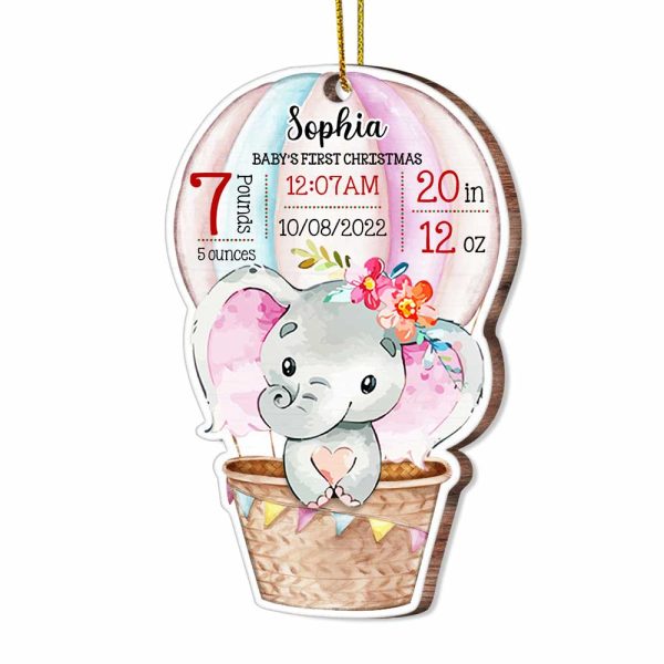 Personalized Baby Elephant First Christmas Ornament OB61 85O67 Online Hot Sale