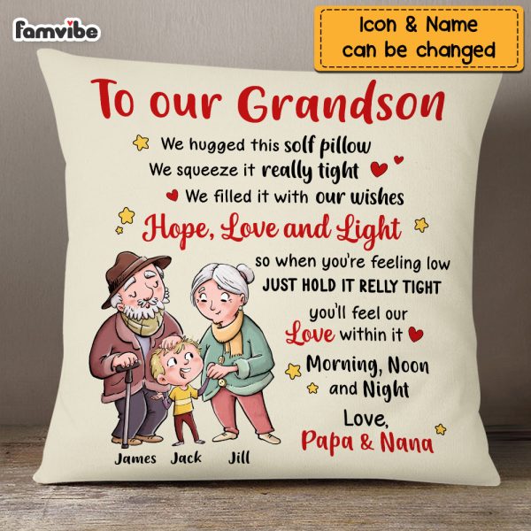 Personalized To Our Grandson Pillow OB245 36O69 Discount - Image 2