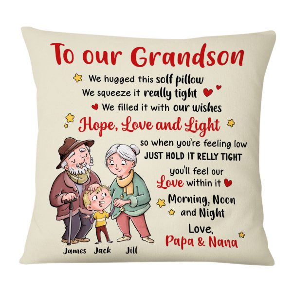 Personalized To Our Grandson Pillow OB245 36O69 Discount