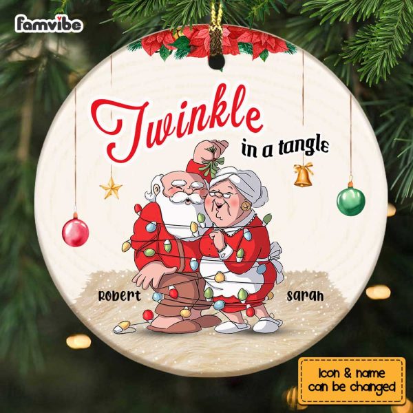 Personalized Old couple Twinkle In A Tangle Circle Ornament OB84 36O67 Hot on Sale - Image 3