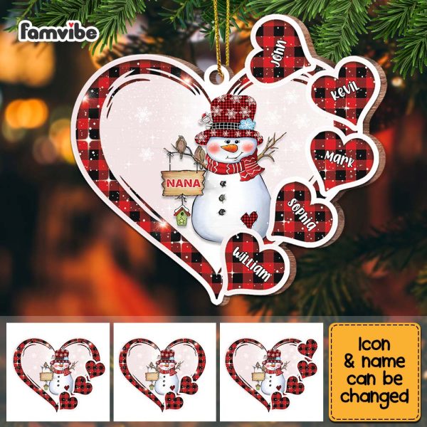 Personalized Grandma Snowman Heart Ornament OB116 30O67 Discount - Image 2