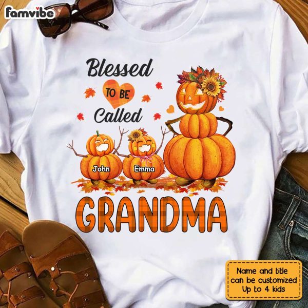 Personalized Blessed To Be Call Grandma Pumpkin Shirt - Hoodie - Sweatshirt SB71 33O28 Hot on Sale - Image 5