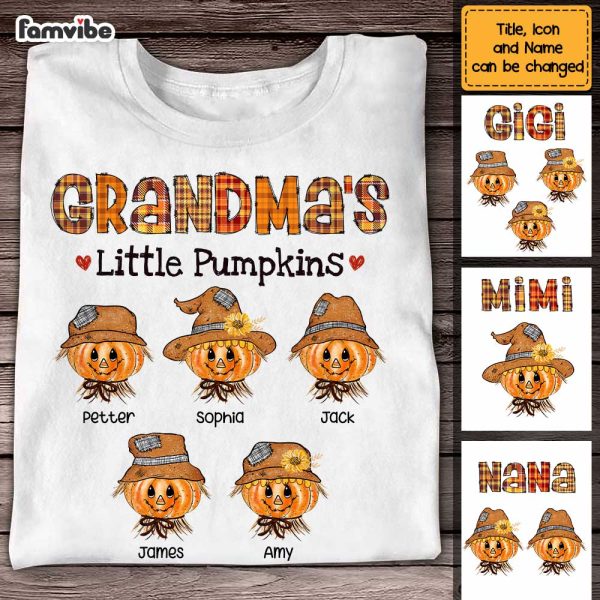 Personalized Scarecrow Happy Fall Grandma T Shirt AG261 58O47 Supply - Image 3