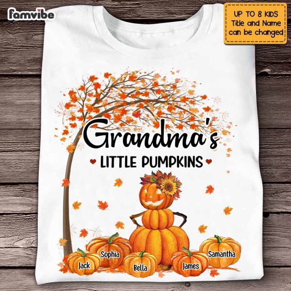 Personalized Grandma Pumpkins Fall  Tree T Shirt AG304 32O47 Sale - Image 3