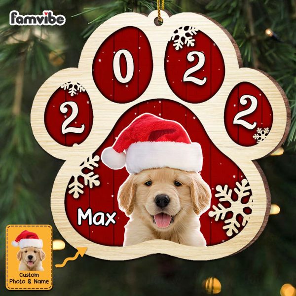 Personalized Dog Paw Christmas Photo Ornament SB283 32O67 For Discount - Image 2