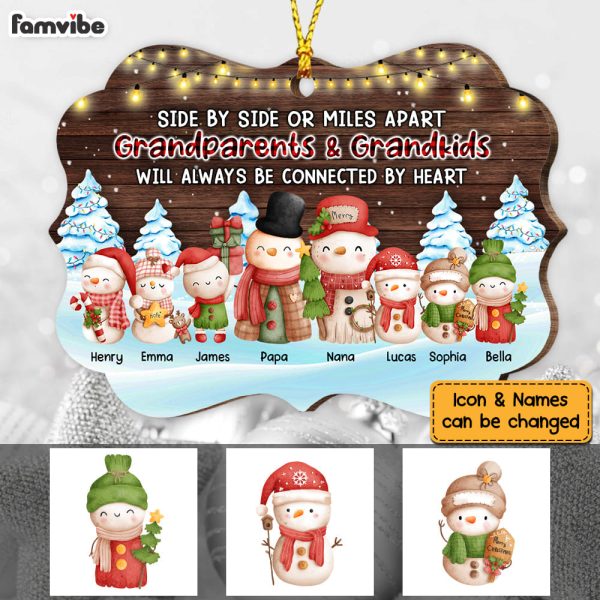 Personalized Christmas Grandparents And Grandkids Snowman Benelux Ornament SB274 23O53 Discount - Image 4