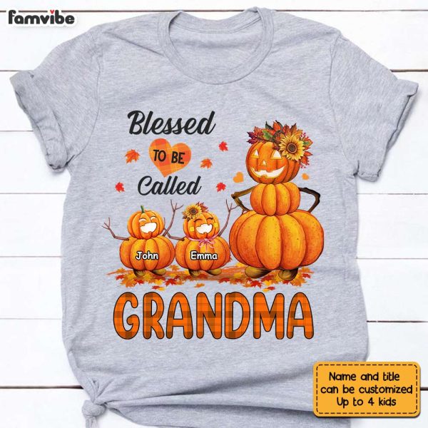 Personalized Blessed To Be Call Grandma Pumpkin Shirt - Hoodie - Sweatshirt SB71 33O28 Hot on Sale - Image 4