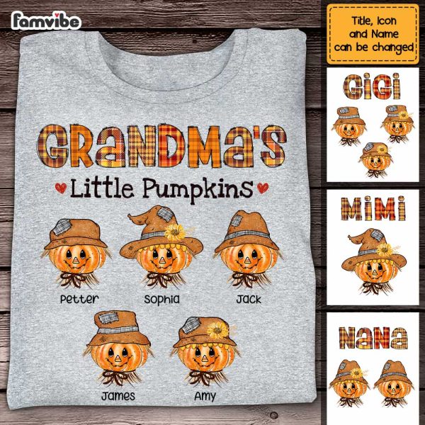 Personalized Scarecrow Happy Fall Grandma T Shirt AG261 58O47 Supply - Image 5