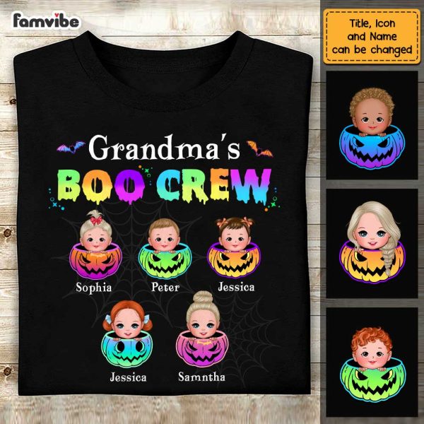 Personalized Grandma s Boo Crew Family Halloween Pumpkin T Shirt AG182 58O47 Sale - Image 3