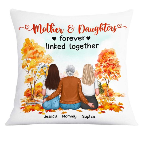 Personalized Fall Mom Daughter Linked Together Pillow AG194 30O31 Online Hot Sale