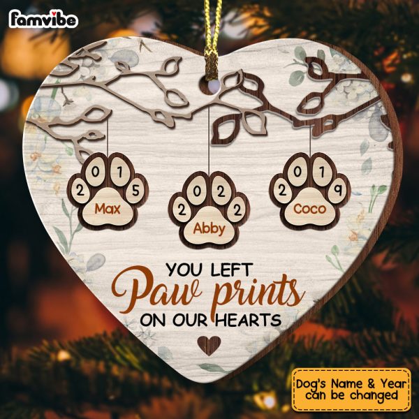 Personalized Dog Memo You Left Pawprints In My Heart Ornament SB92 30O53 For Sale - Image 3