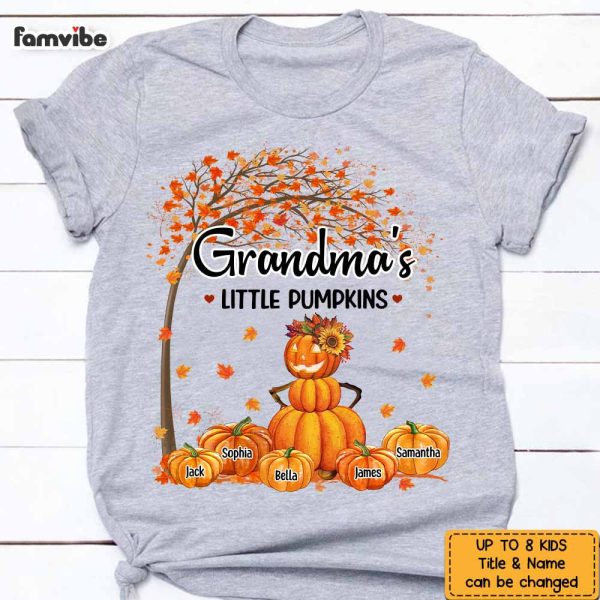 Personalized Grandma Pumpkins Fall  Tree T Shirt AG304 32O47 Sale - Image 4