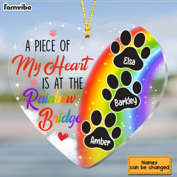 Personalized Dog Cat Memo Rainbow Bridge Acrylic Heart Ornament SB61 23O34 Hot on Sale - Image 4
